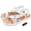 Orange Urban Graffiti Text Print Pattern White Open Toe Sandals-grizzshop