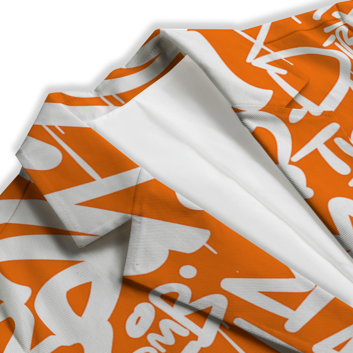 Orange Urban Graffiti Text Print Pattern Women's Blazer-grizzshop