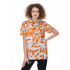 Orange Urban Graffiti Text Print Pattern Women's Golf Shirts-grizzshop