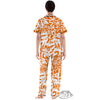 Orange Urban Graffiti Text Print Pattern Women's Pajamas Set-grizzshop