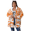 Orange Urban Graffiti Text Print Pattern Women's Sherpa Jacket-grizzshop