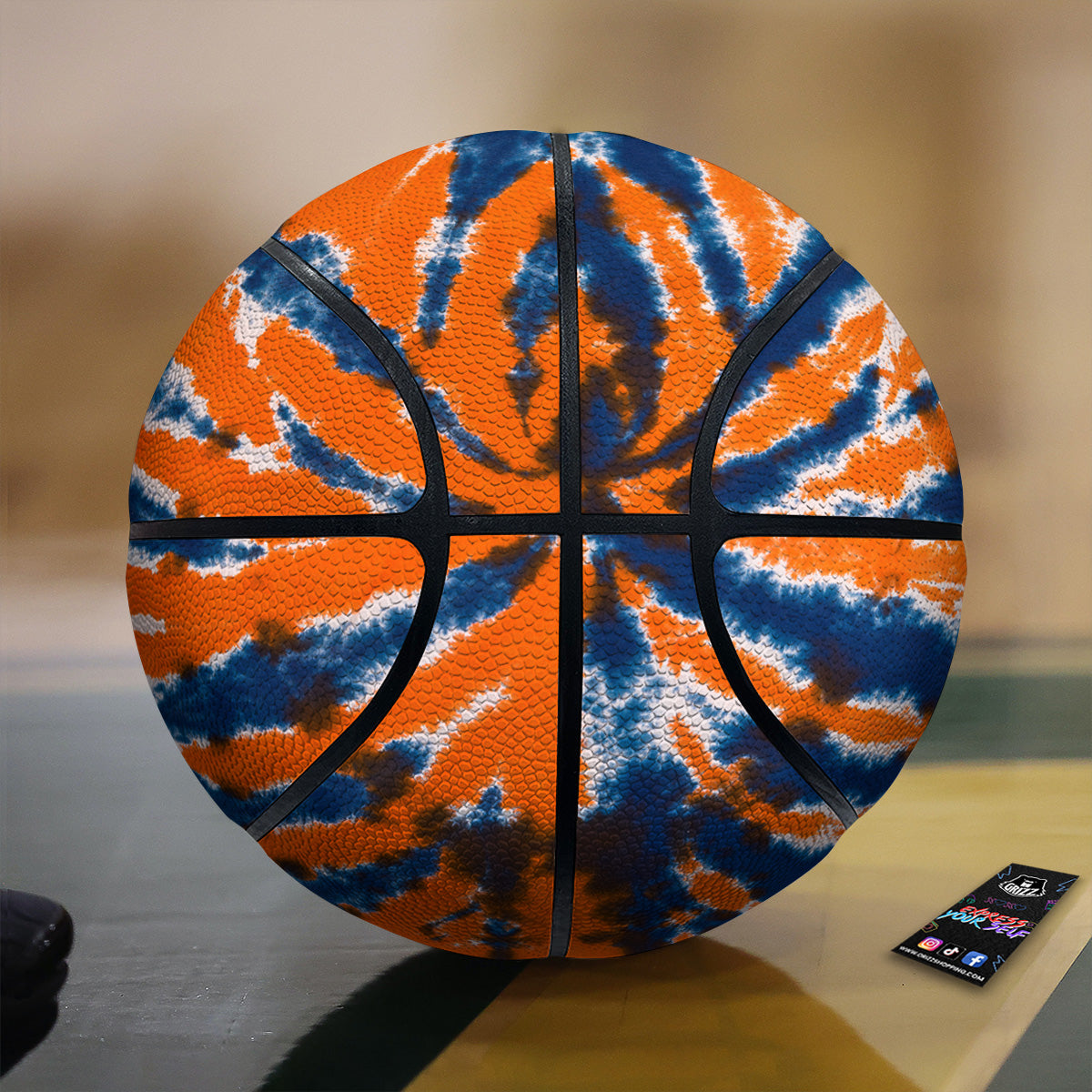 Orange And Blue Tie Dye Spider Print Basketball