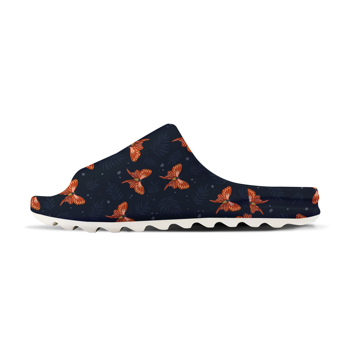Orange Butterfly Monarch Print Pattern Sandals-grizzshop
