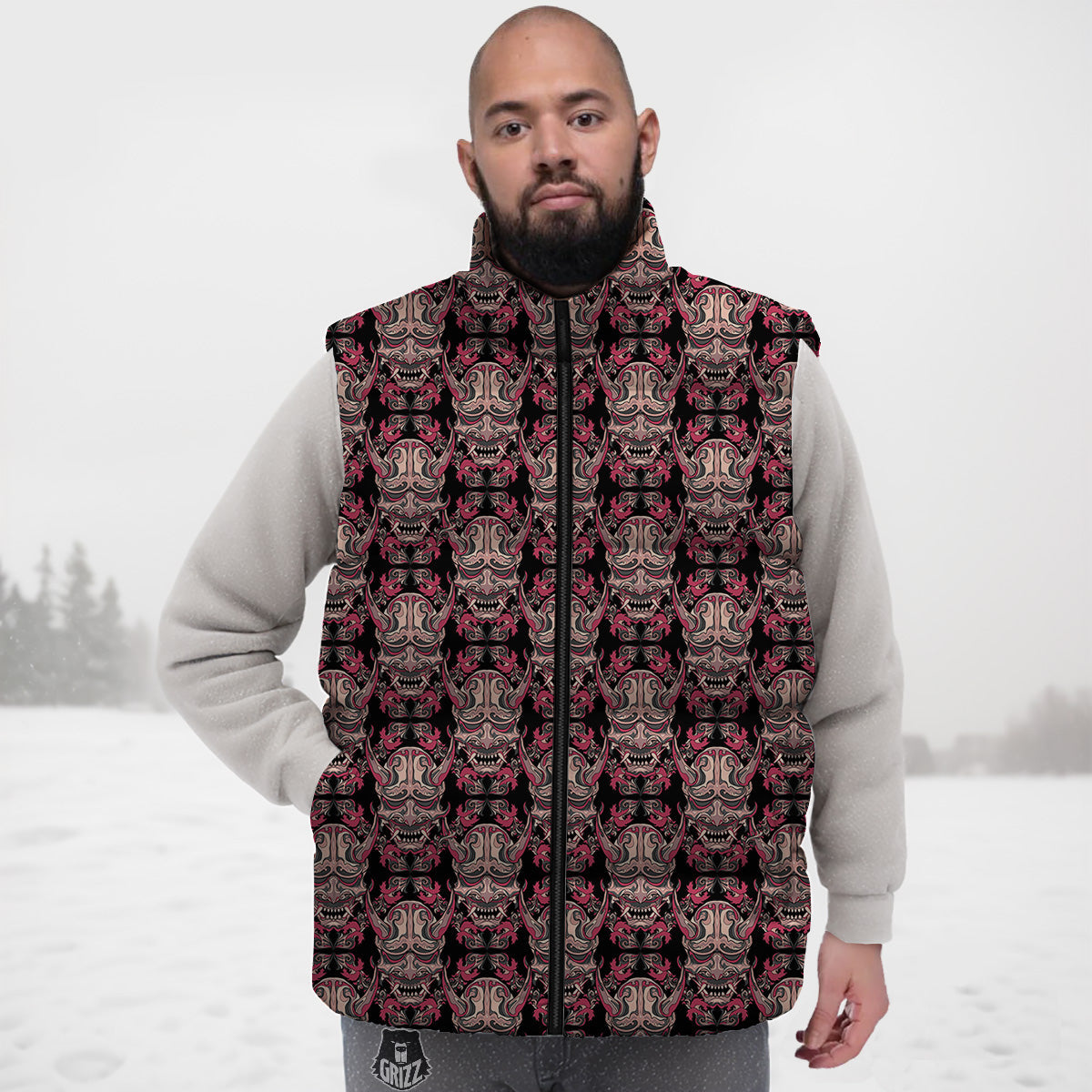 Orca Killer Whale Print Pattern Down Vest-grizzshop