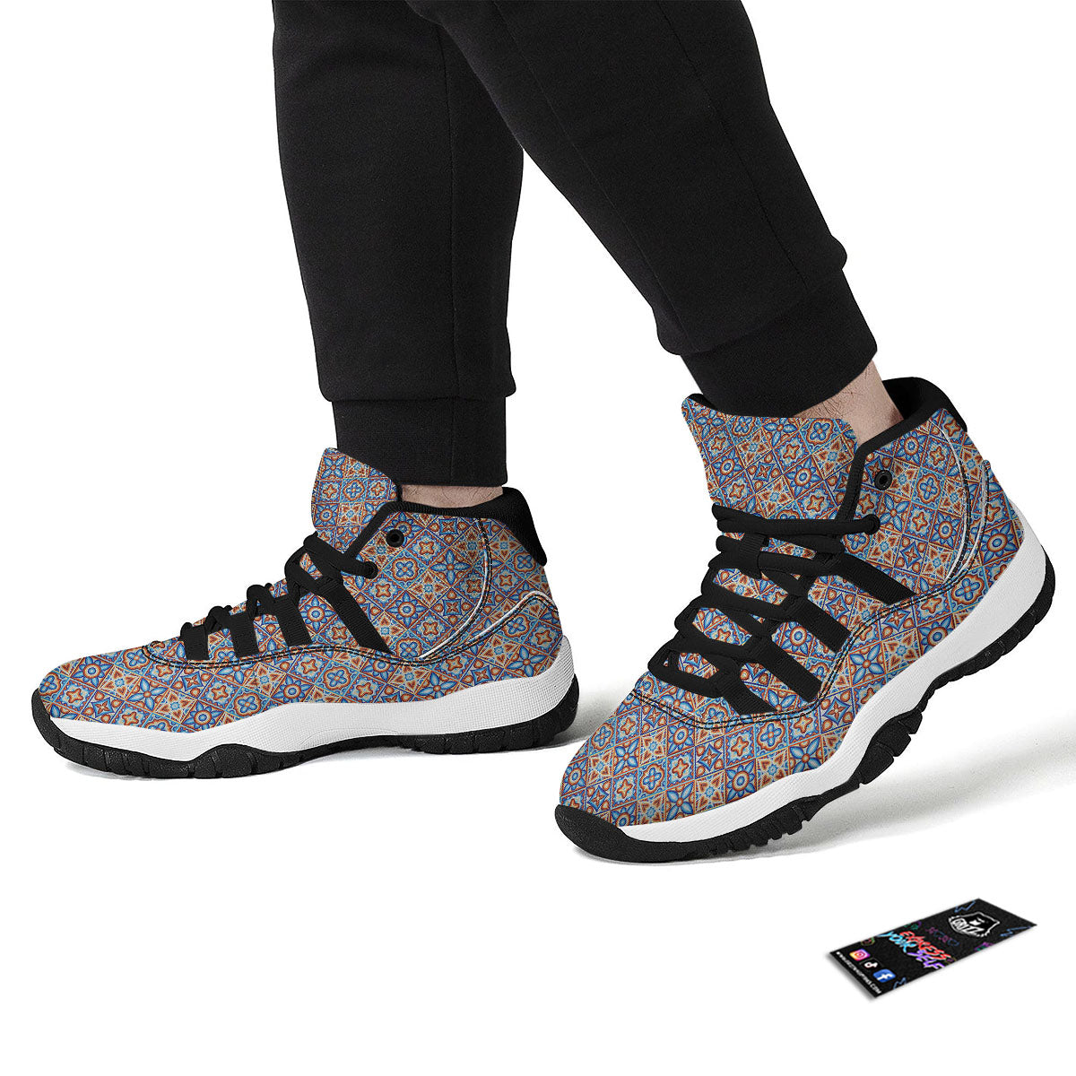 Orchid Cute Print Black Bball Shoes-grizzshop