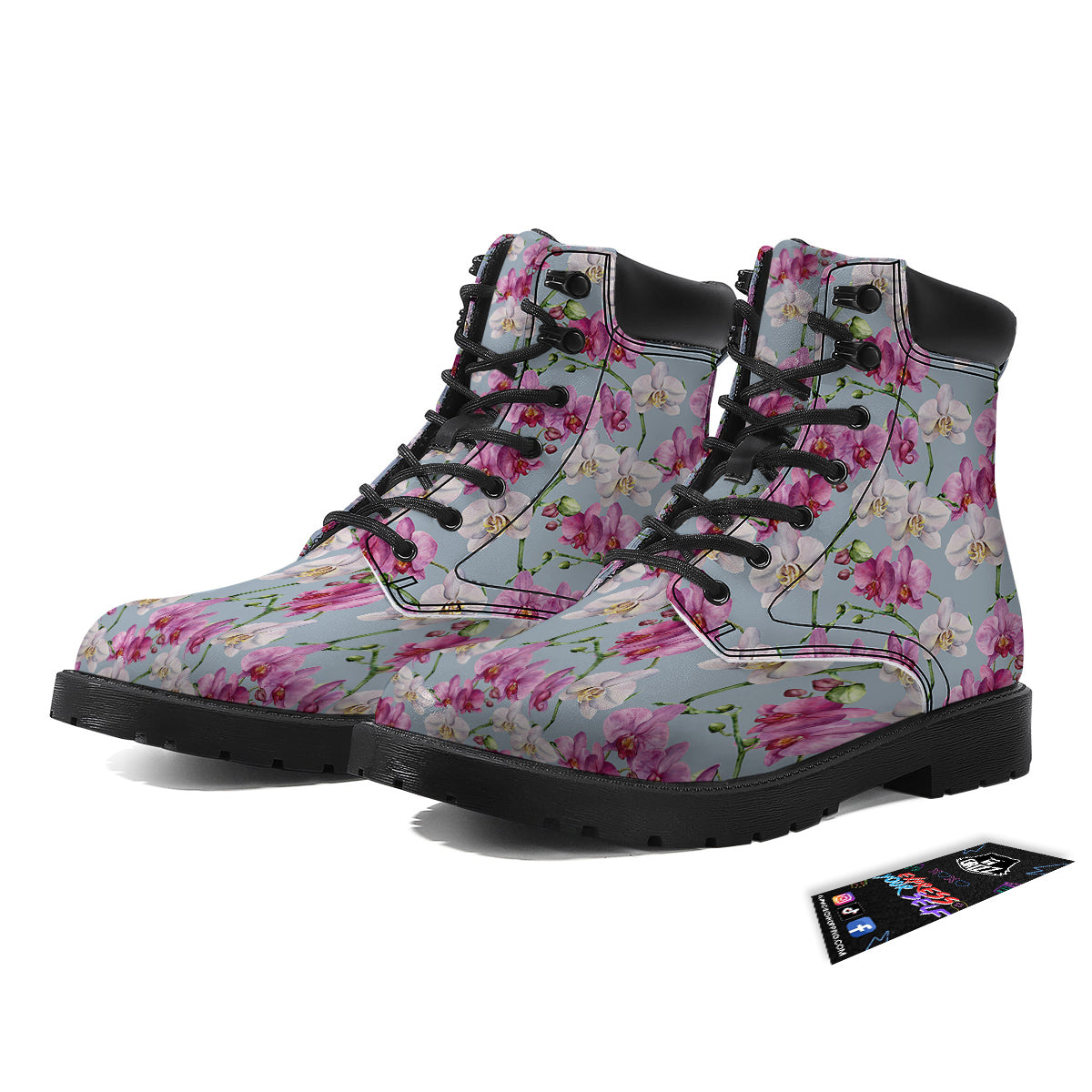 Orchid Cute Print Boots-grizzshop