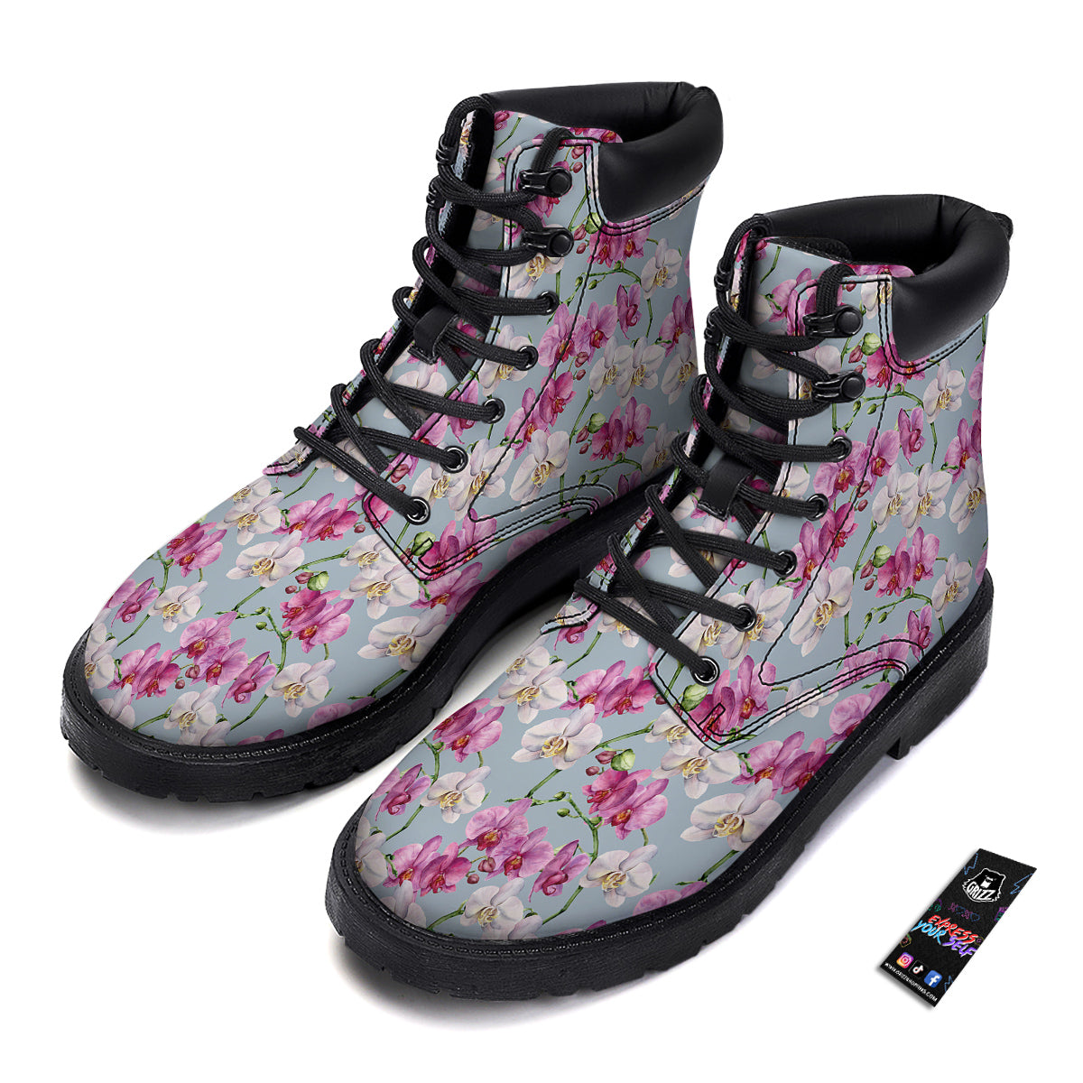 Orchid Cute Print Boots-grizzshop