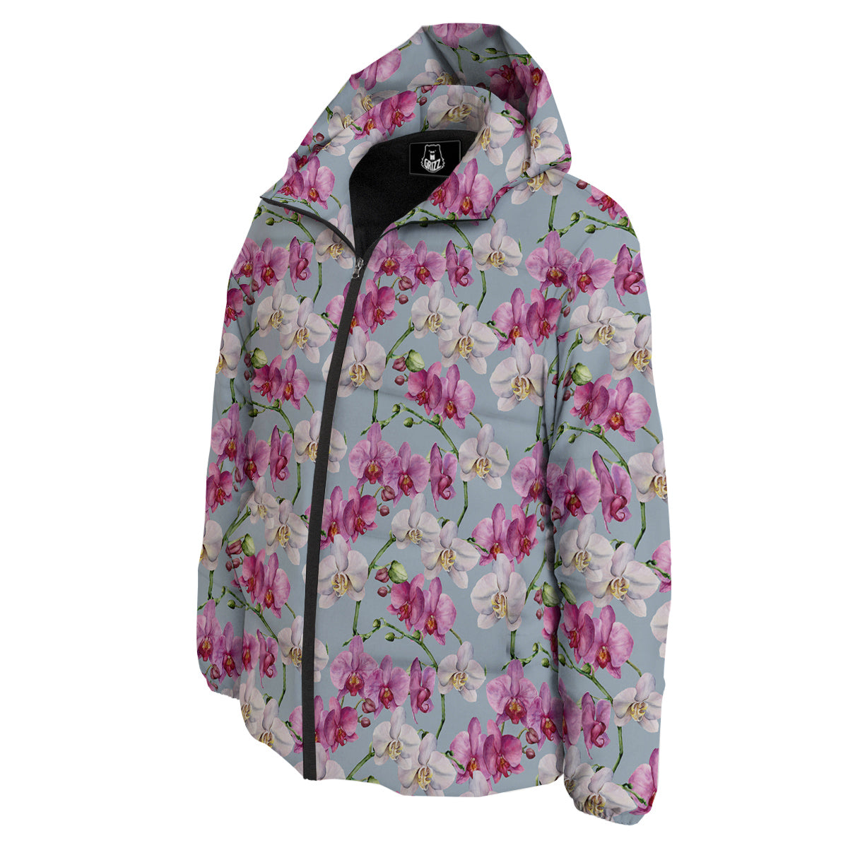 Orchid Cute Print Down Jacket-grizzshop