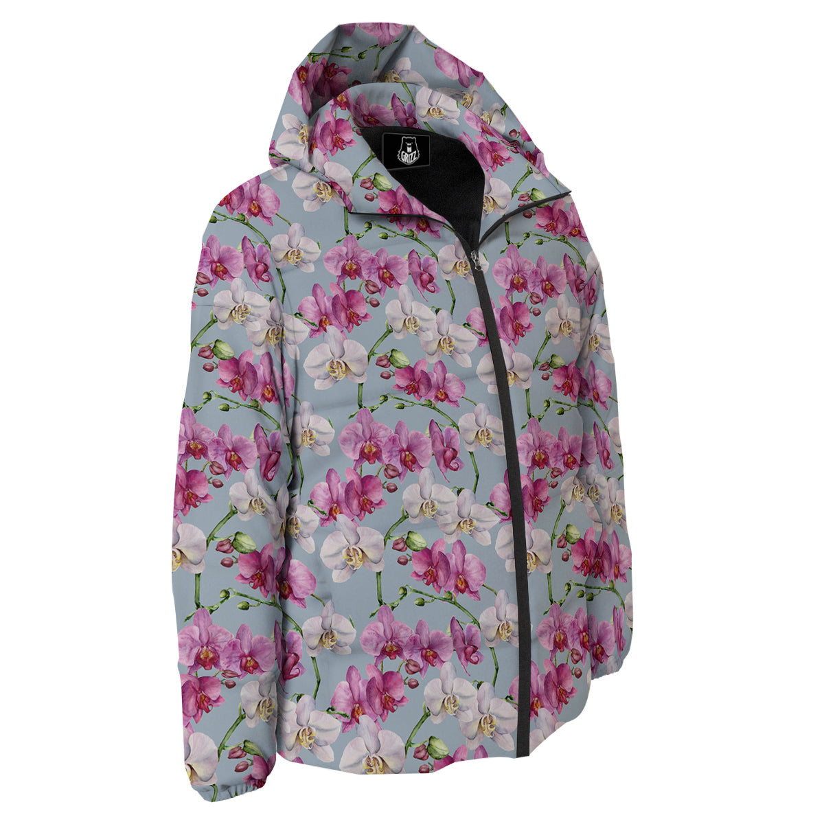 Orchid Cute Print Down Jacket-grizzshop