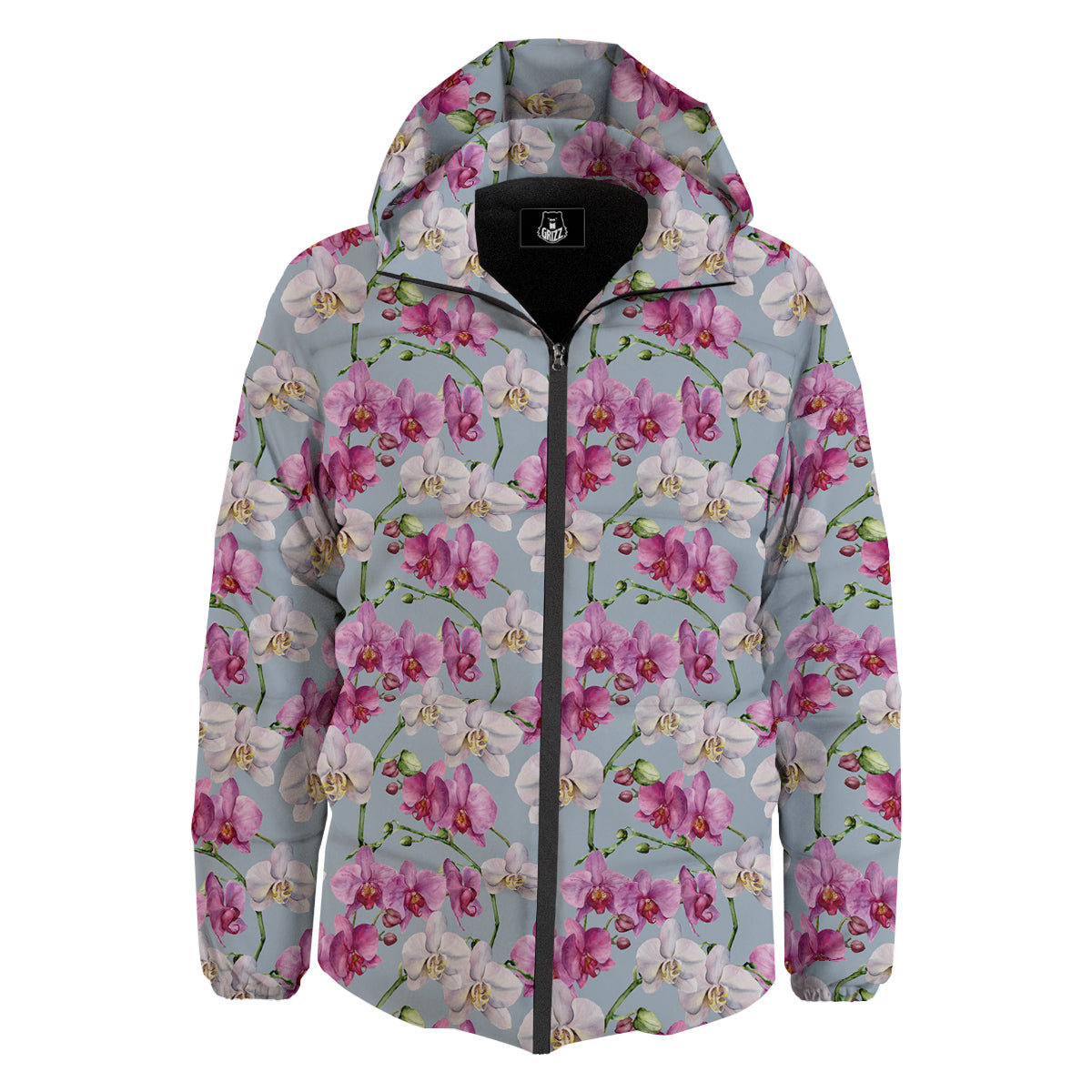 Orchid Cute Print Down Jacket-grizzshop