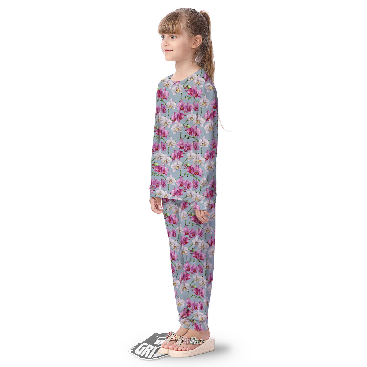 Orchid Cute Print Kid's Pajamas-grizzshop