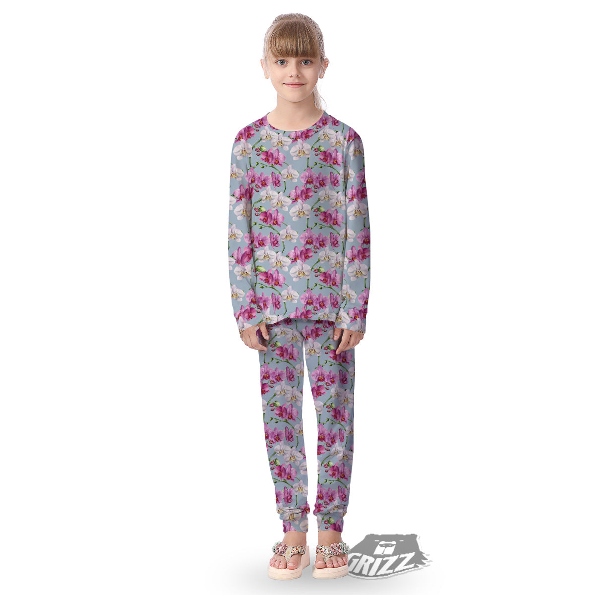 Orchid Cute Print Kid's Pajamas-grizzshop