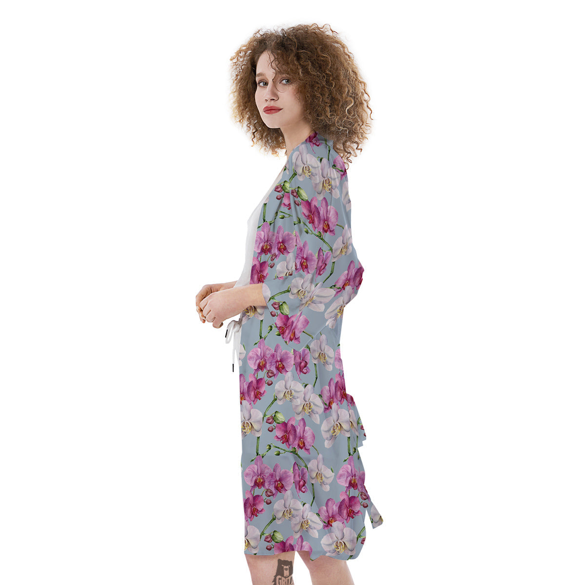 Orchid Cute Print Kimono-grizzshop