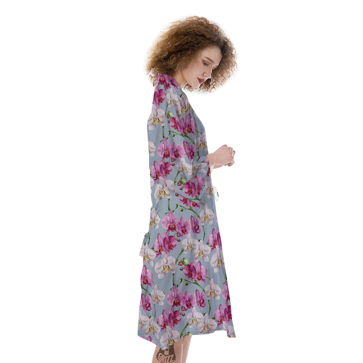 Orchid Cute Print Kimono-grizzshop