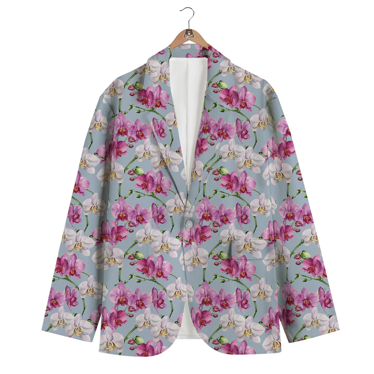 Orchid Cute Print Men's Blazer-grizzshop