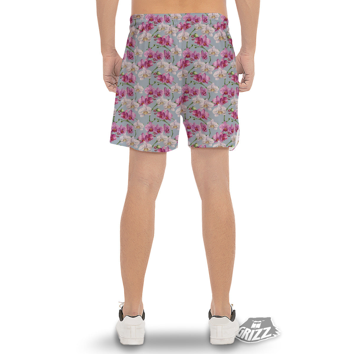 Orchid Cute Print Men's Gym Shorts-grizzshop