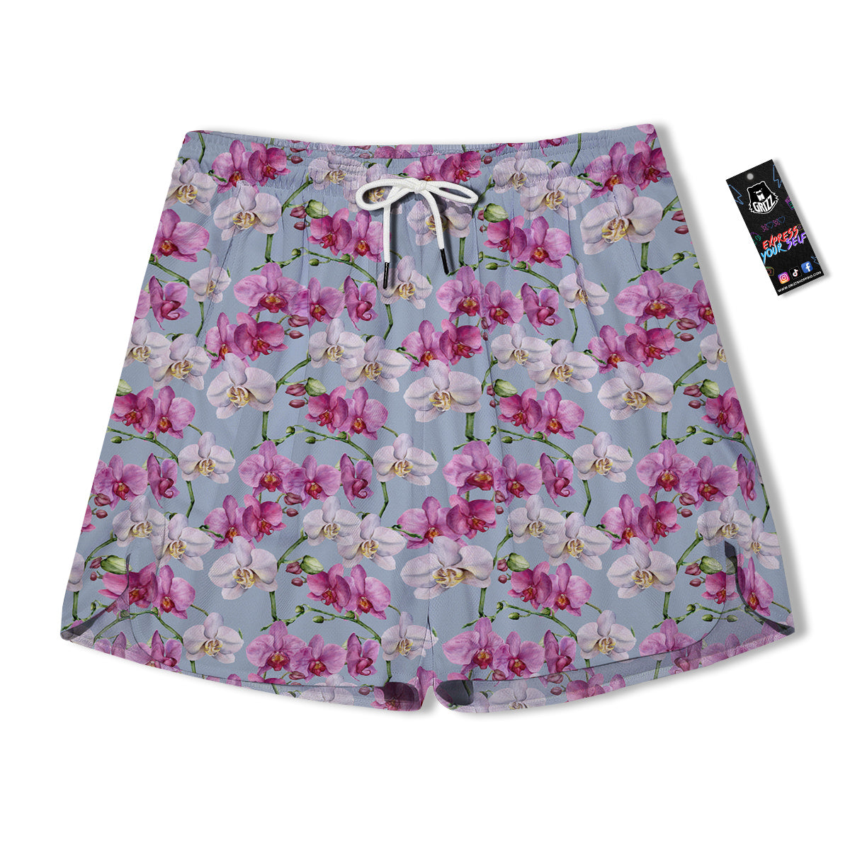 Orchid Cute Print Men's Running Shorts-grizzshop