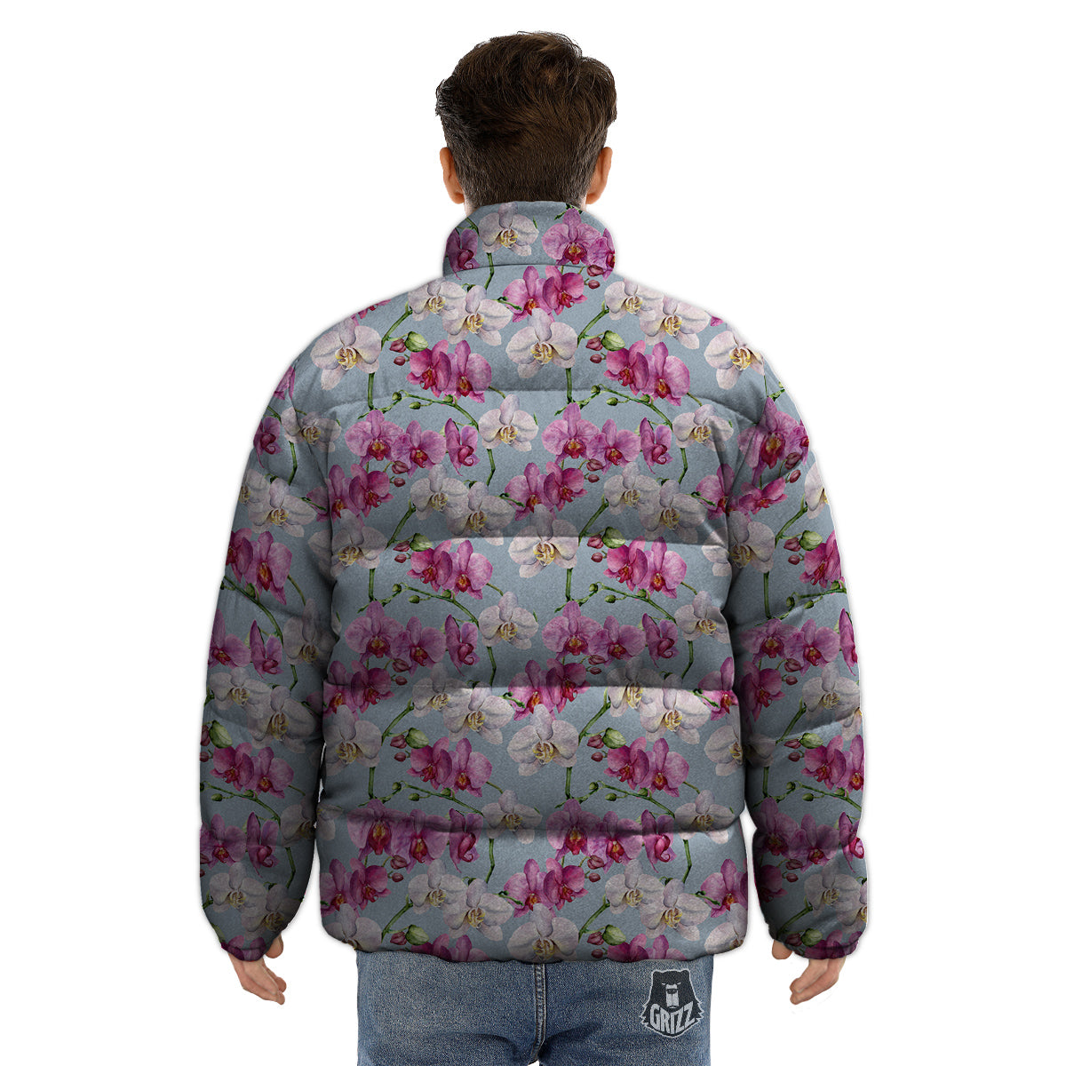 Orchid Cute Print Puffer Jacket-grizzshop