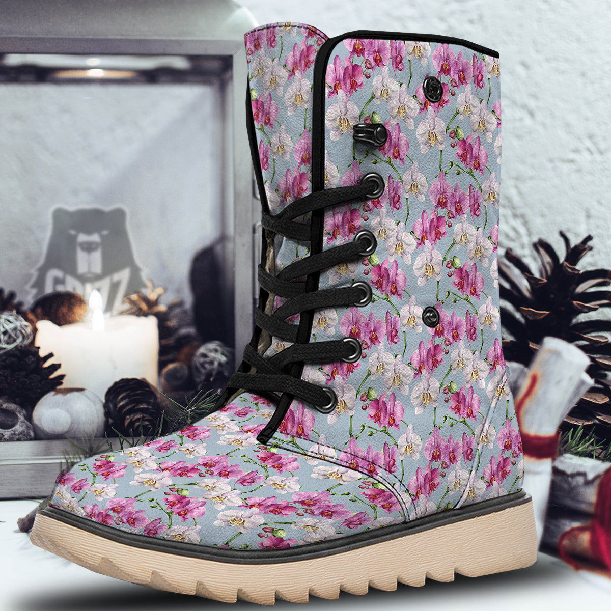 Orchid Cute Print Snow Boots-grizzshop