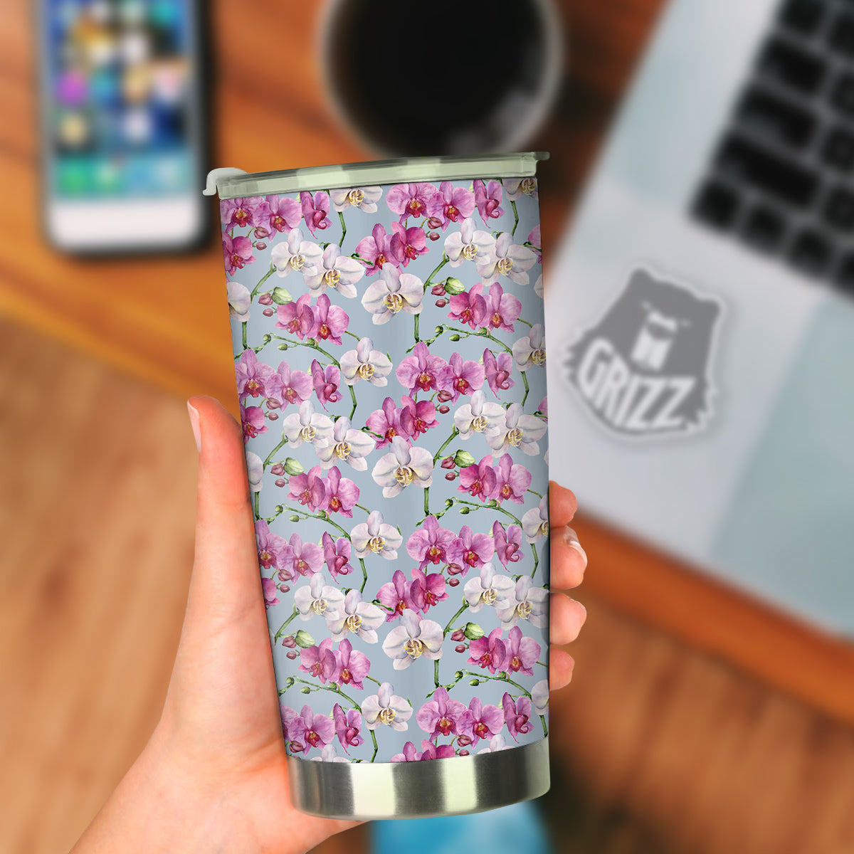 Orchid Cute Print Tumbler-grizzshop