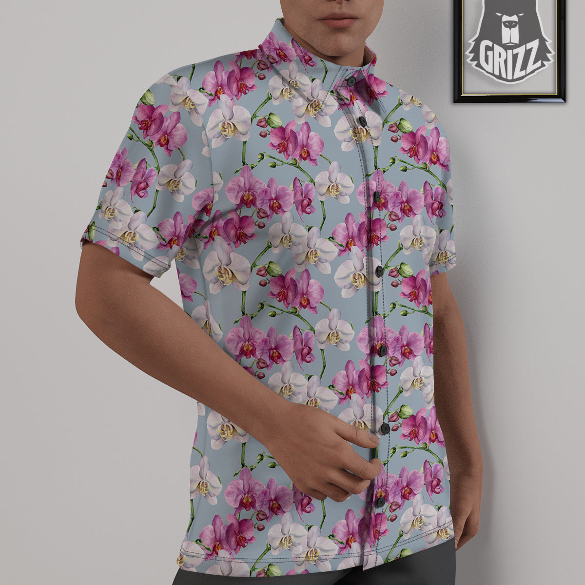 Orchid Cute Print Untucked Shirts-grizzshop