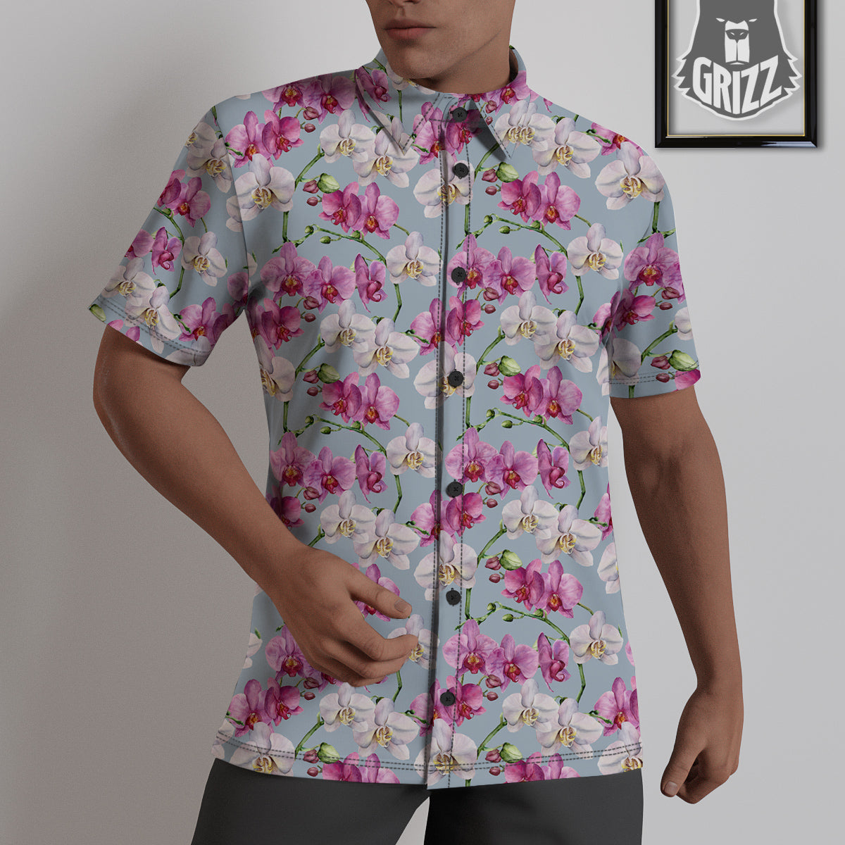 Orchid Cute Print Untucked Shirts-grizzshop