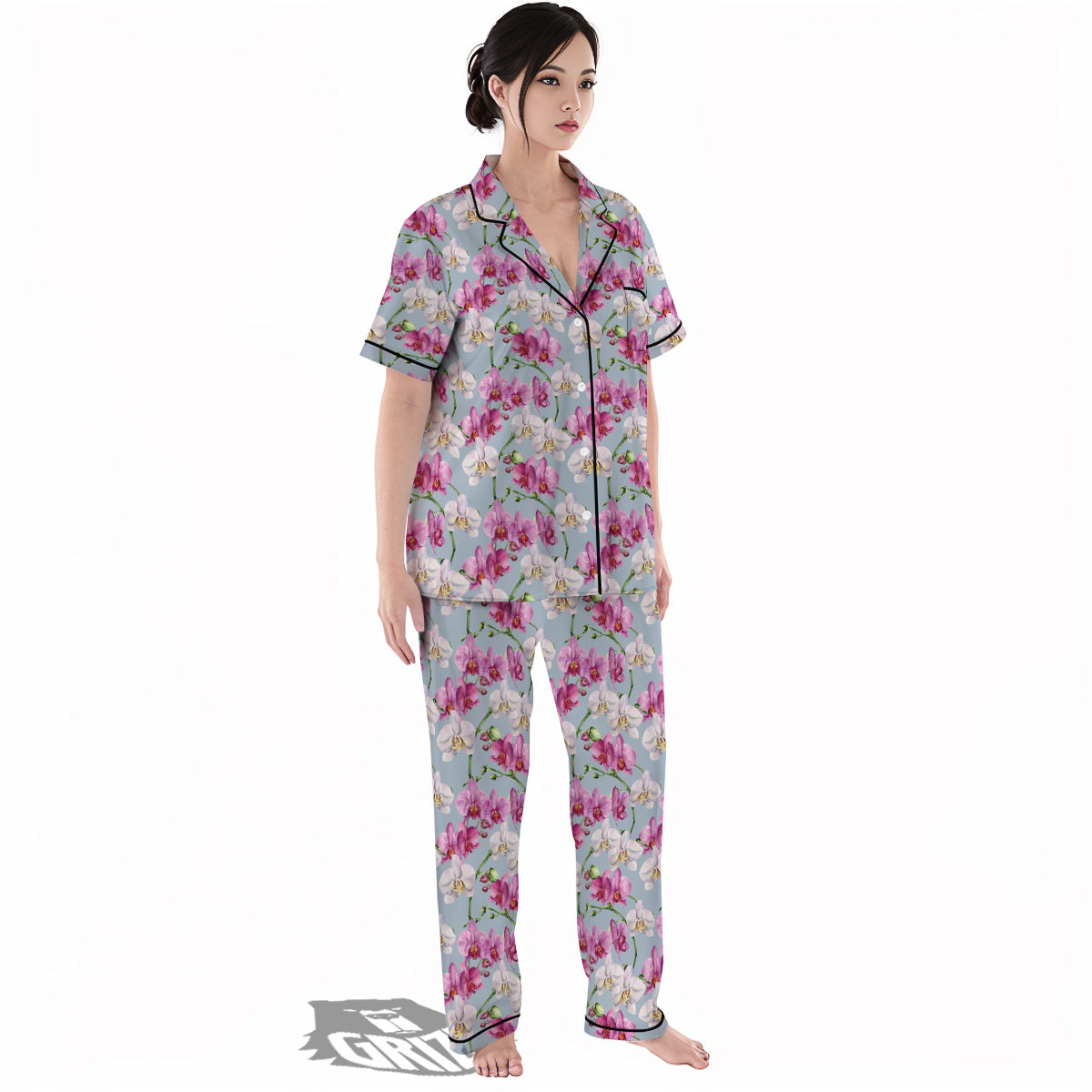 Orchid Cute Print Women's Pajamas Set-grizzshop
