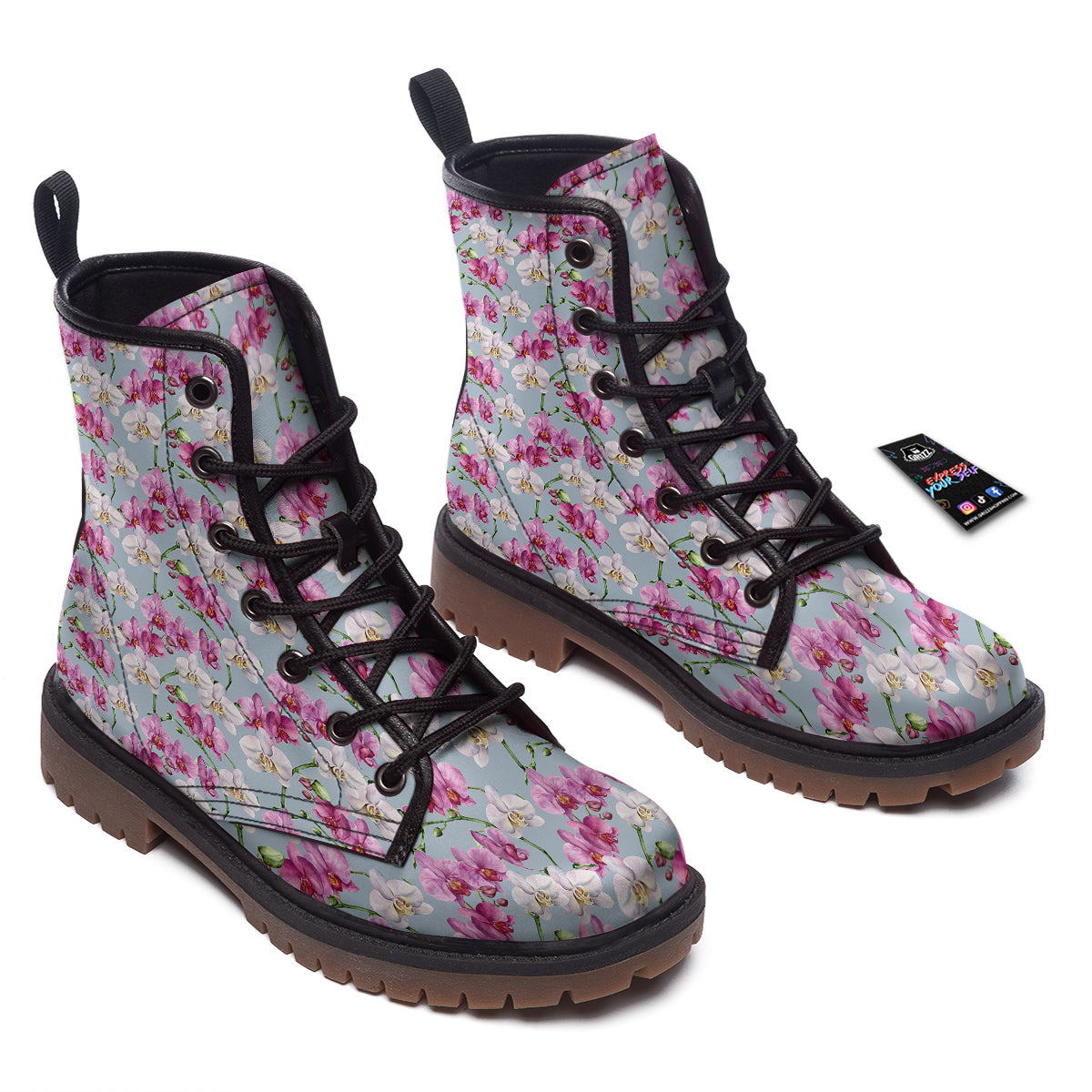 Orchid Cute Print Work Boots-grizzshop
