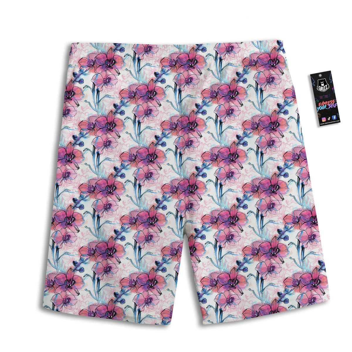 Pink Native Tribal Print Pattern Men's Athletic Shorts