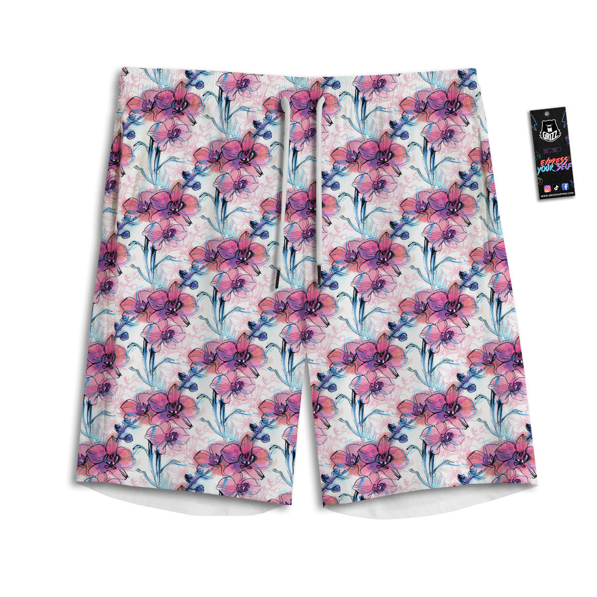 Pink Native Tribal Print Pattern Men's Athletic Shorts