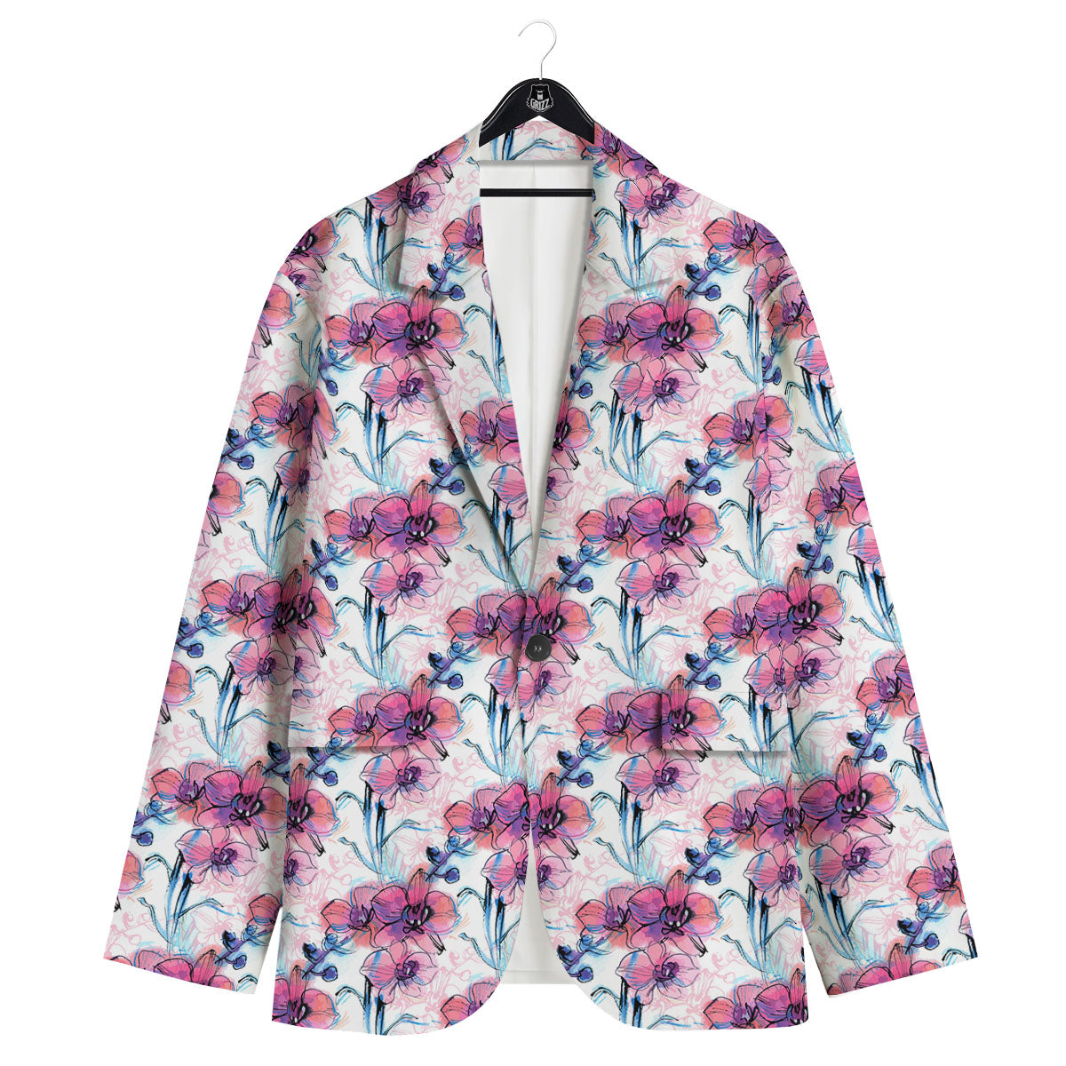 Orchid Drawing Print Pattern Men's Sport Coat-grizzshop