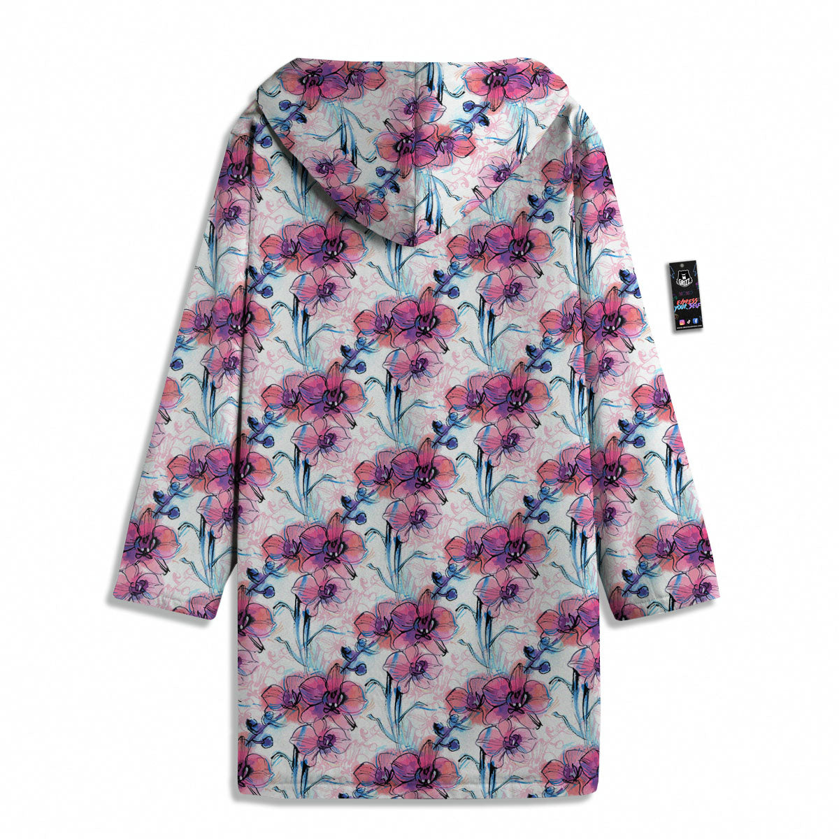 Orchid Drawing Print Pattern Men's Windbreaker Jacket-grizzshop