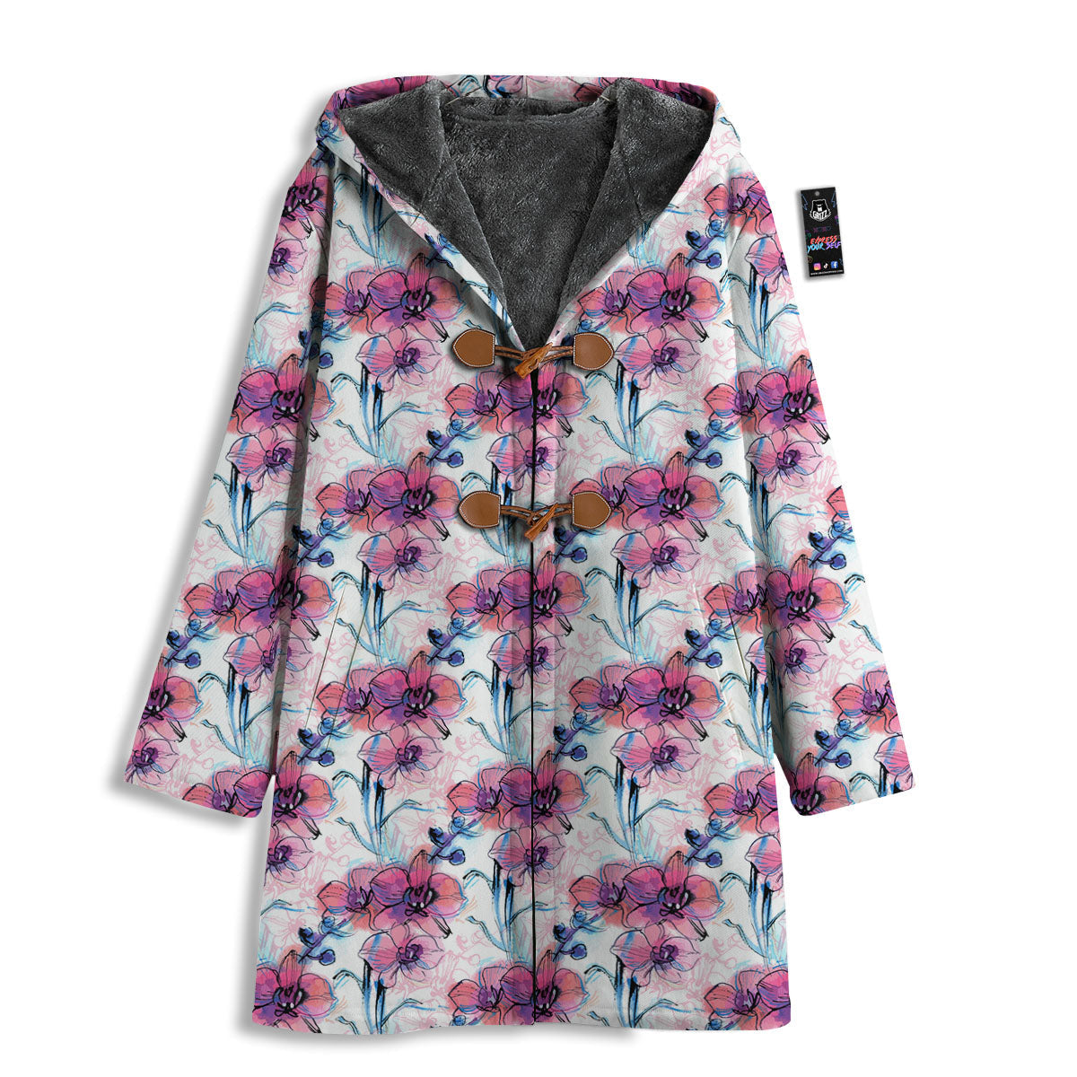 Orchid Drawing Print Pattern Men's Windbreaker Jacket-grizzshop