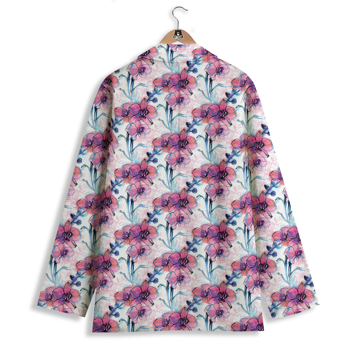 Orchid Drawing Print Pattern Women's Blazer-grizzshop