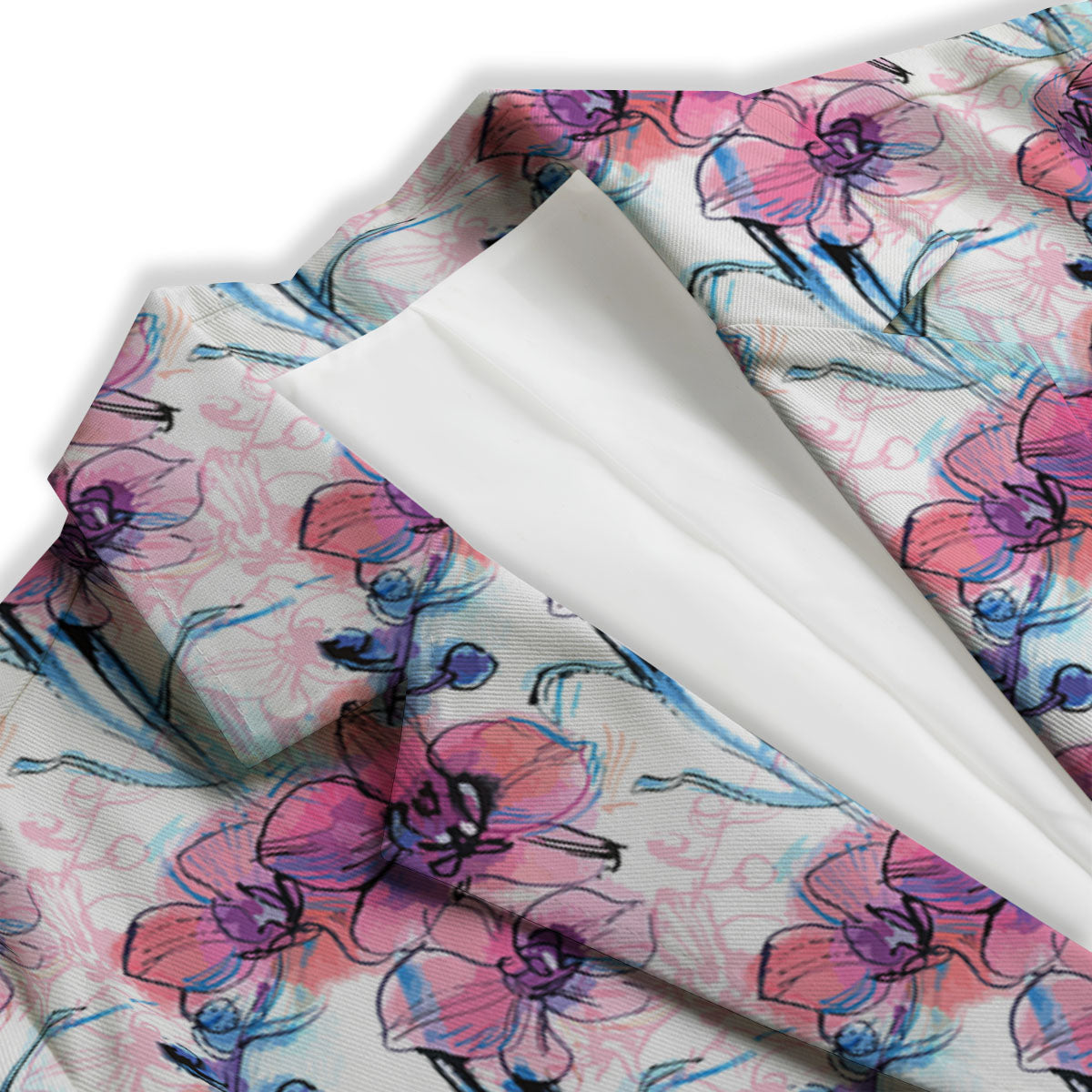 Orchid Drawing Print Pattern Women's Blazer-grizzshop