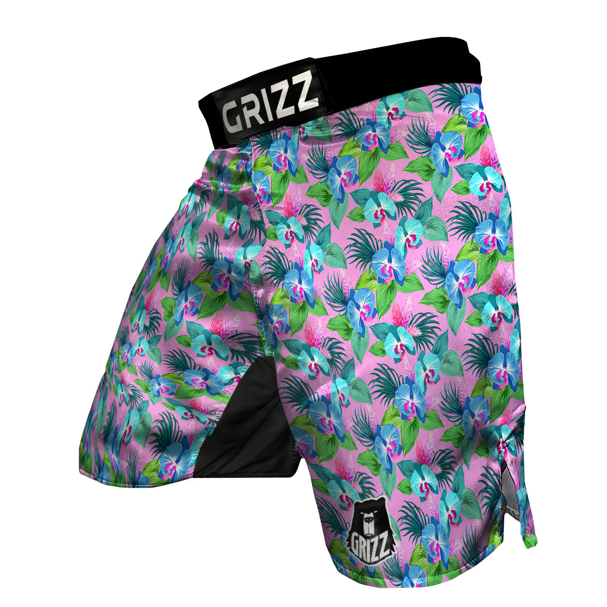 Orchid Exotic Pink Print Pattern MMA Shorts-grizzshop