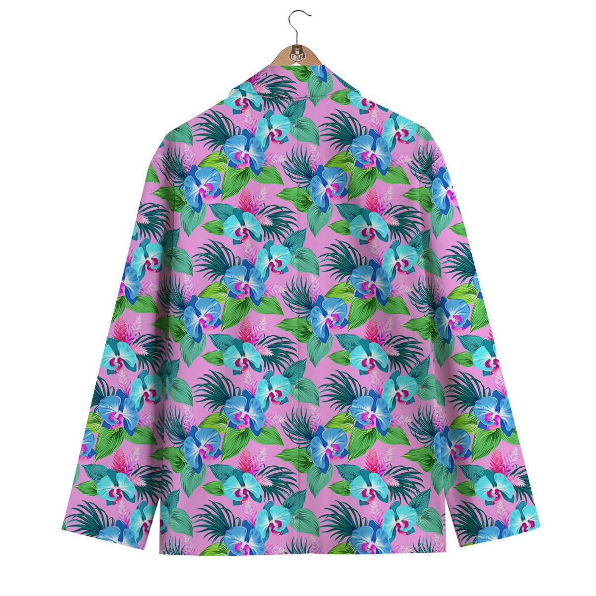 Orchid Exotic Pink Print Pattern Men's Blazer-grizzshop