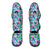 Orchid Exotic Pink Print Pattern Muay Thai Shin Guards-grizzshop