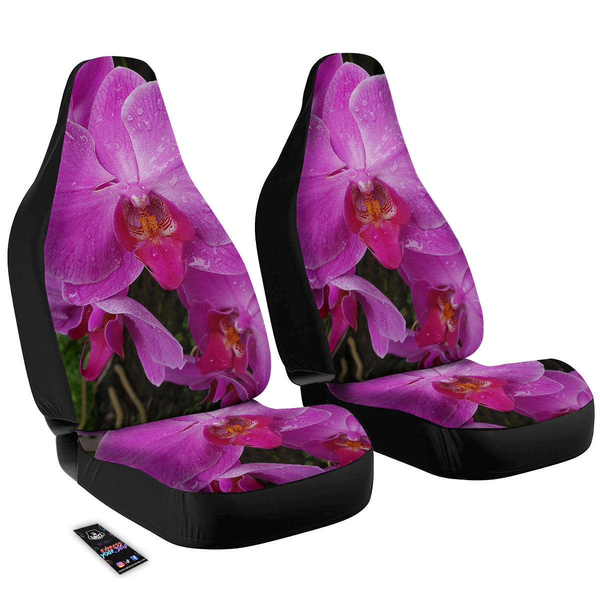 Orchid Flower Magenta Print Car Seat Covers-grizzshop