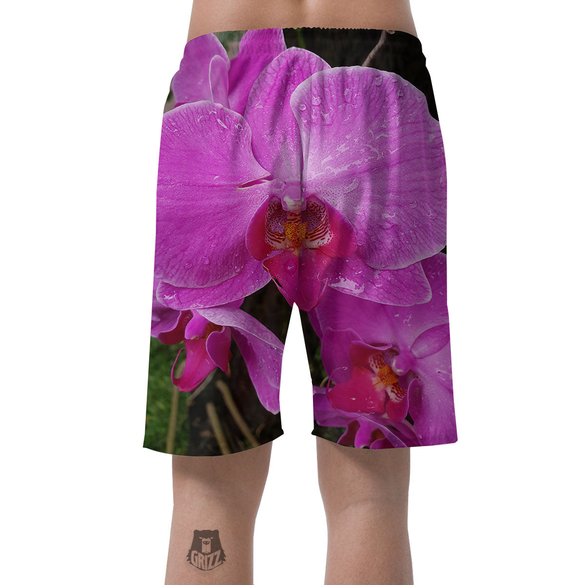Orchid Flower Magenta Print Men's Shorts-grizzshop