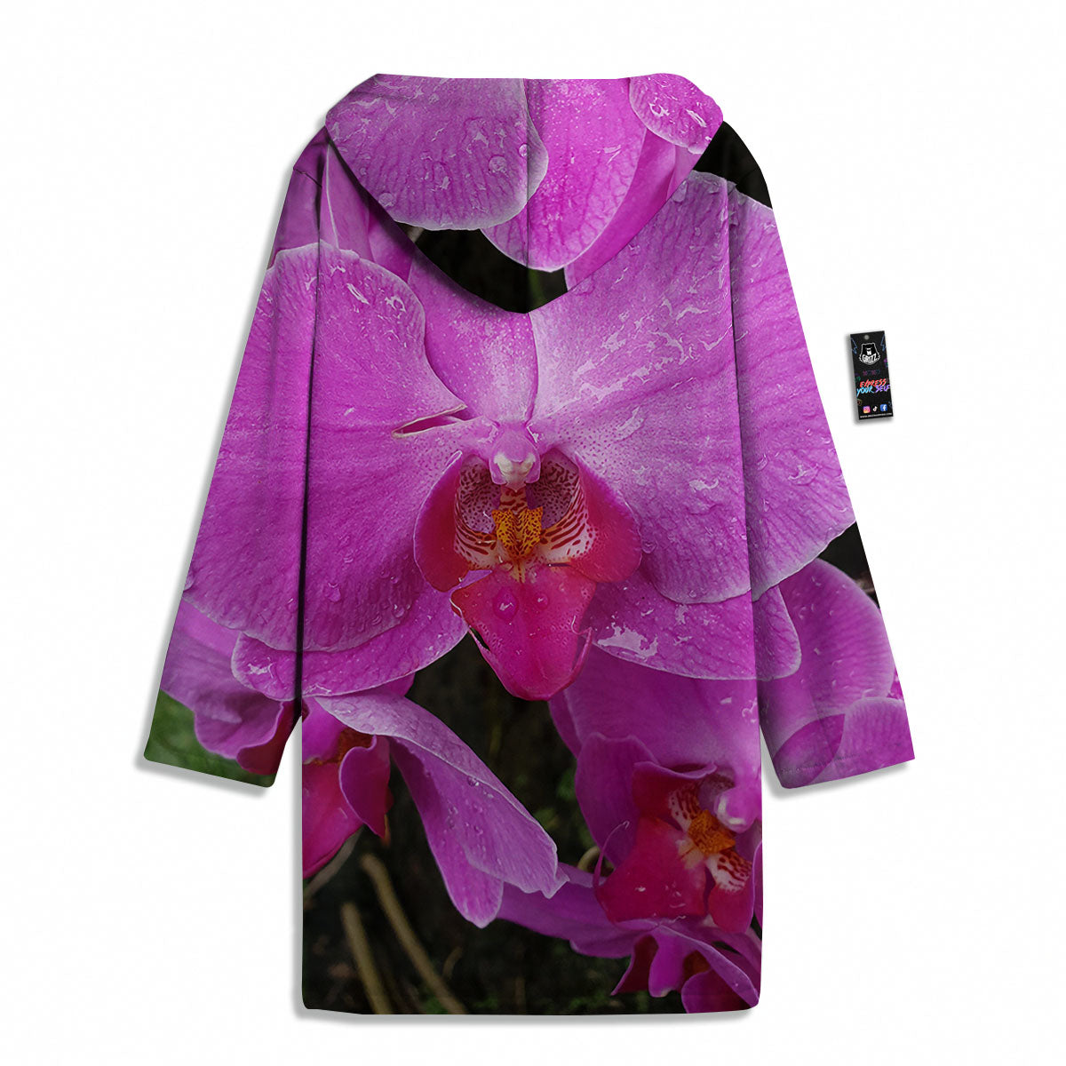 Orchid Flower Magenta Print Men's Windbreaker Jacket-grizzshop