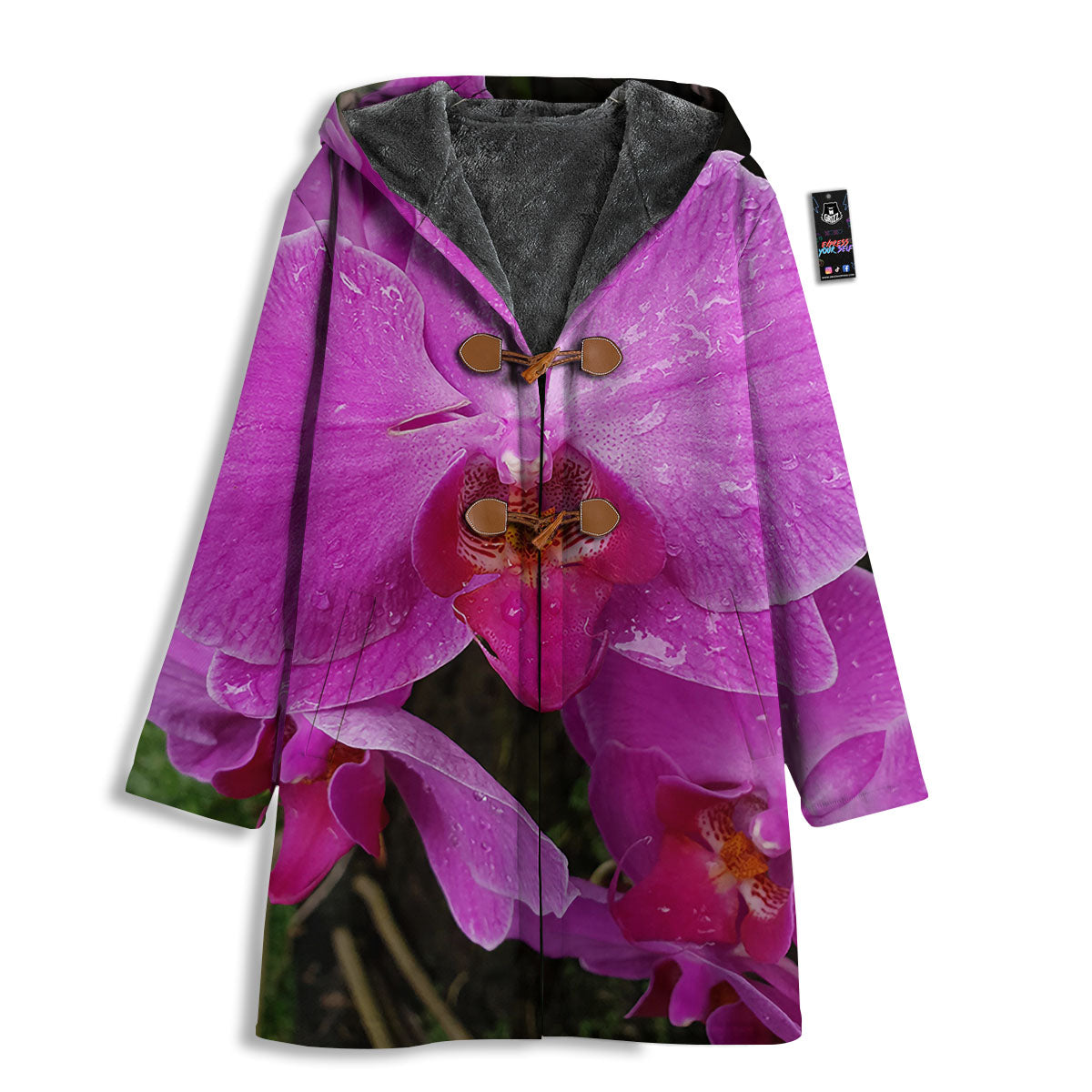 Orchid Flower Magenta Print Men's Windbreaker Jacket-grizzshop