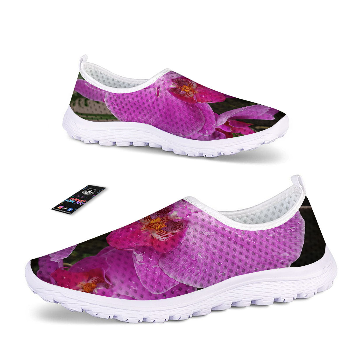 Orchid Flower Magenta Print Nurse Shoes-grizzshop