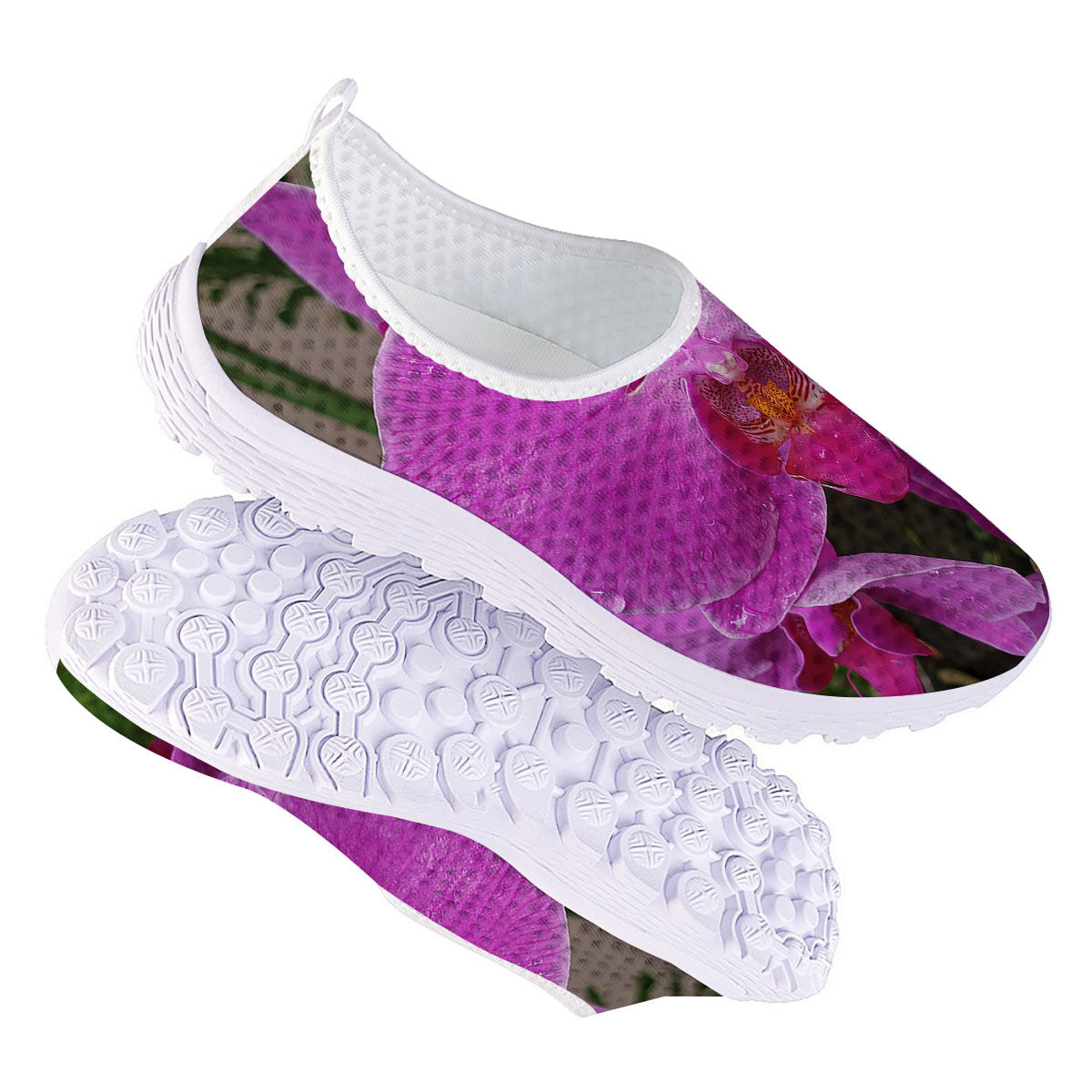 Orchid Flower Magenta Print Nurse Shoes-grizzshop