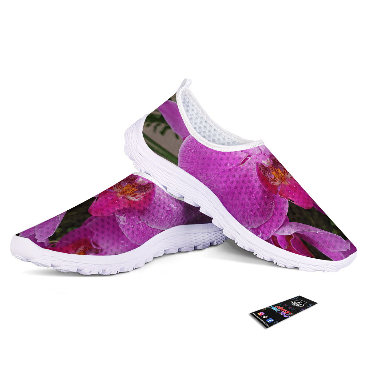 Orchid Flower Magenta Print Nurse Shoes-grizzshop
