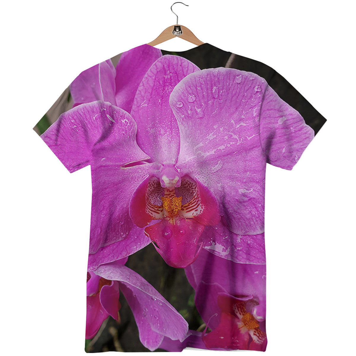 Orchid Flower Magenta Print T-Shirt-grizzshop