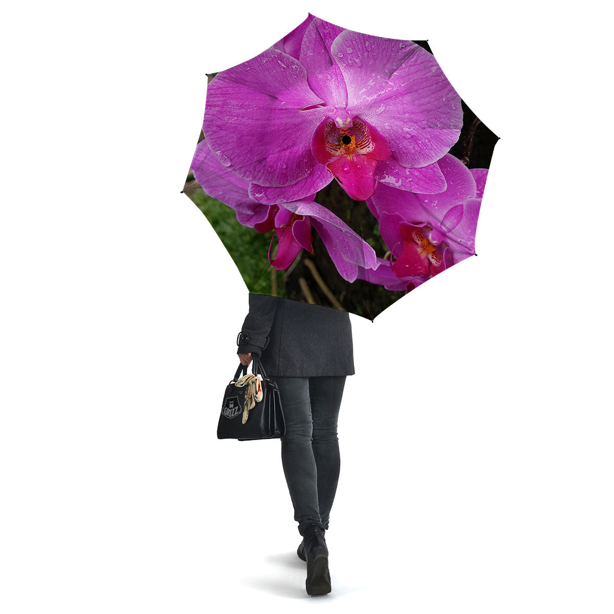 Orchid Flower Magenta Print Umbrella-grizzshop