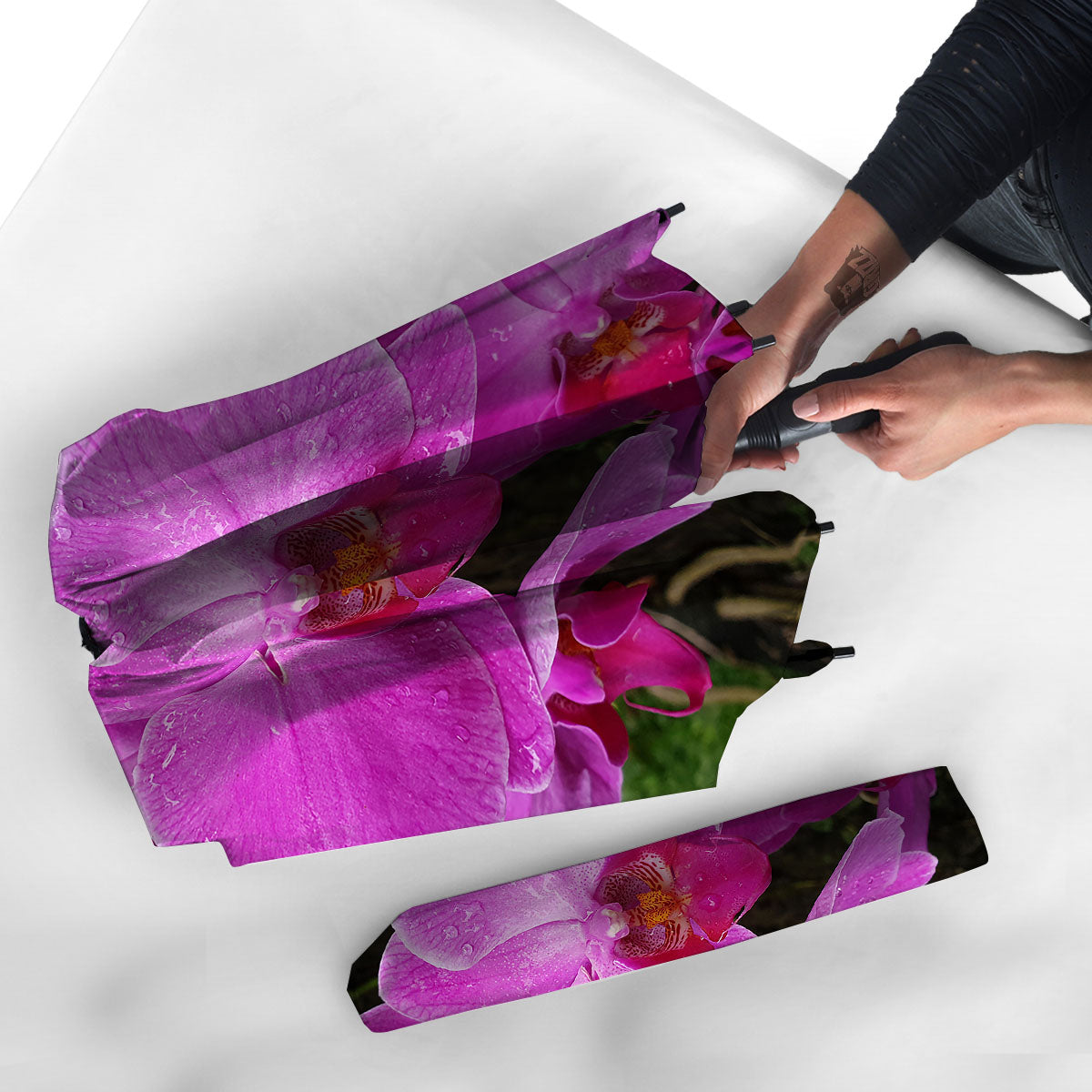Orchid Flower Magenta Print Umbrella-grizzshop