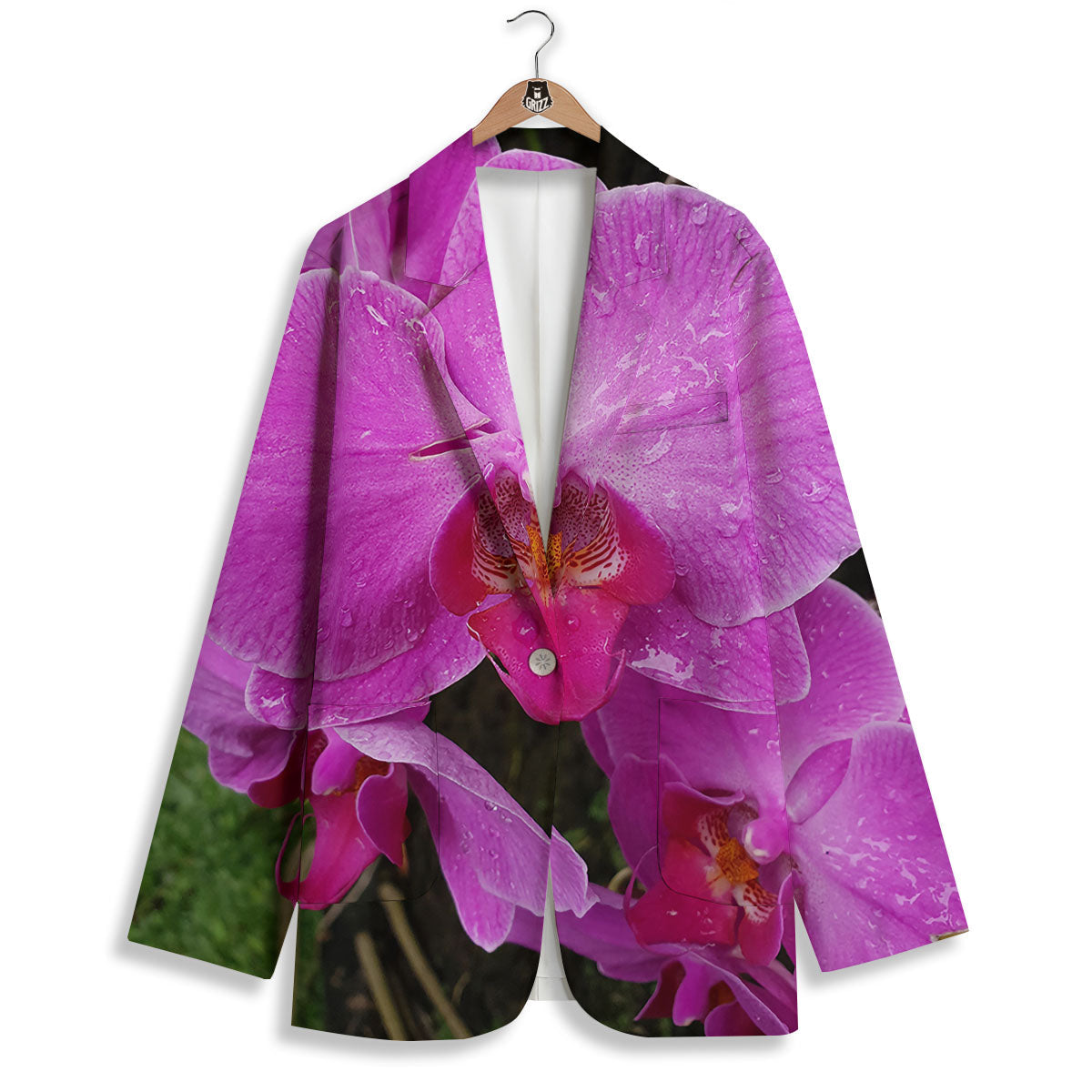 Orchid Flower Magenta Print Women's Blazer-grizzshop