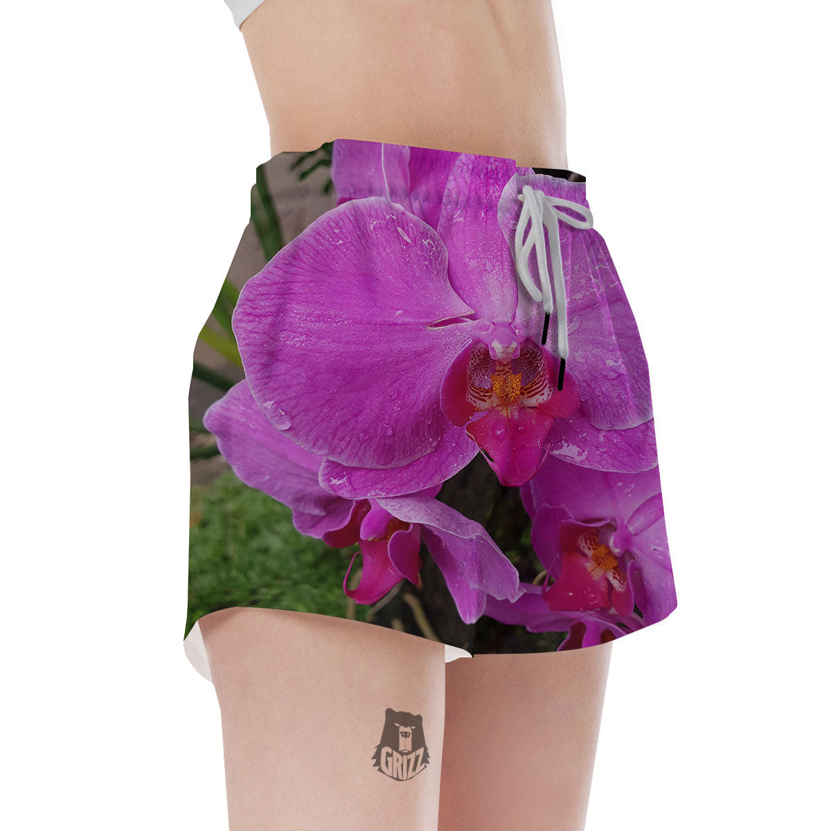 Orchid Flower Magenta Print Women's Shorts-grizzshop